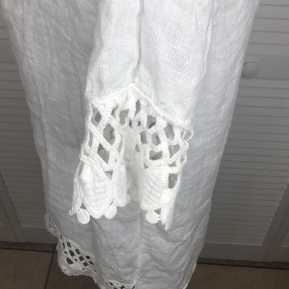 Lungo L’arno Linen Lace Top S Made in Italy - Picture 2 of 6